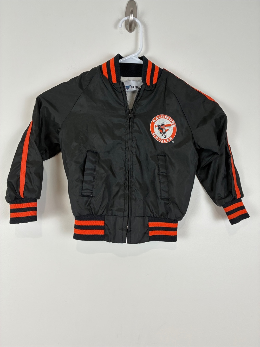 On Track Vintage Kids 5 Baltimore Orioles Track Jacket Zip Front Patch MLB 80s